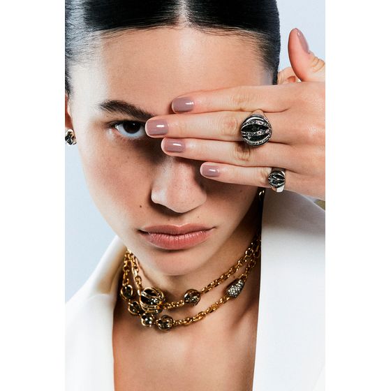Anel Sinete Orbe Prata Boho PP